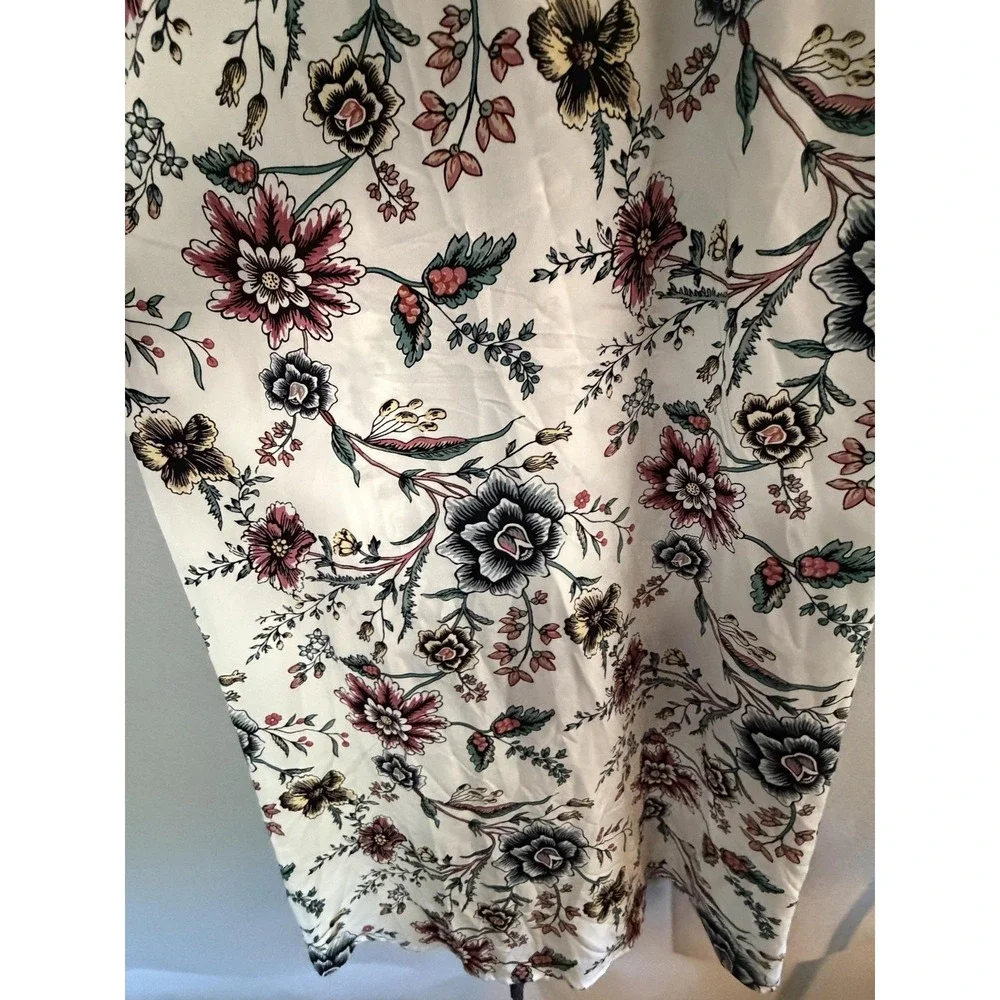 LOFT Dress Womens 2P White Floral V Neck Sleeveless Strappy Maxi Sundress Boho